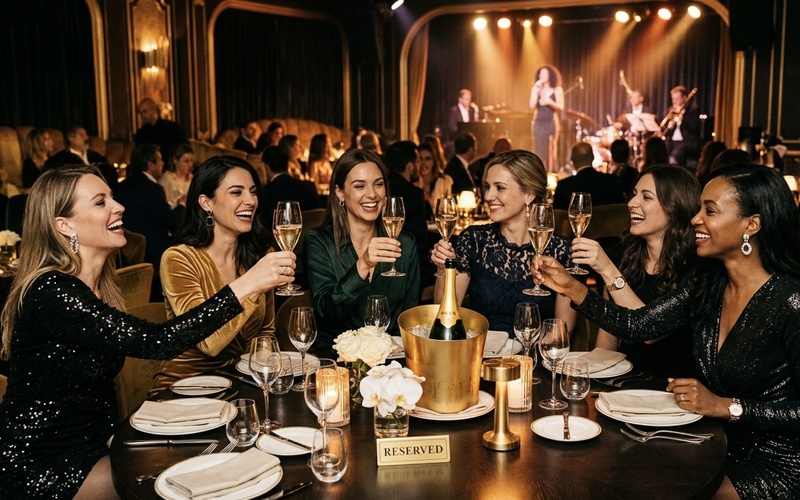 Bachelorette party Milan VIP table dinner show