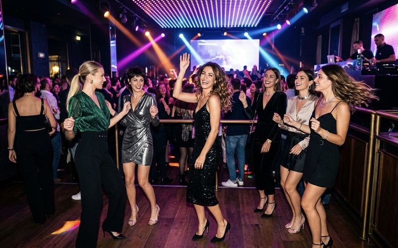 Hen party Milan dance floor nightclub 2026